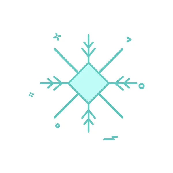 Snow Flake Ikonen Vektor Vit Bakgrund — Stock vektor