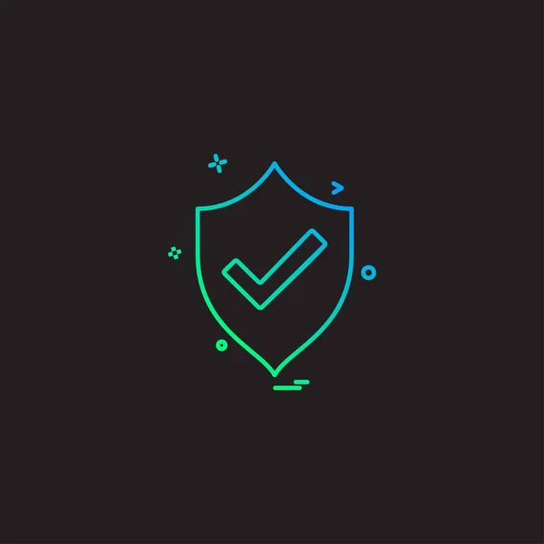 Sheild Protegido Icono Diseño Vector — Vector de stock