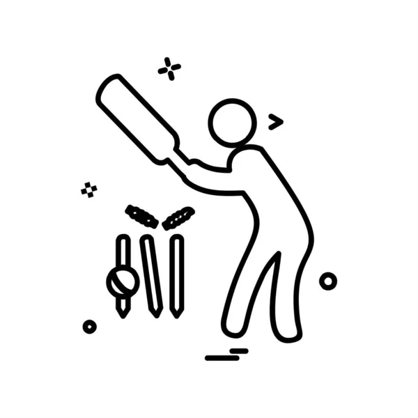 Cricket Icon Design Vector — Stock Vector