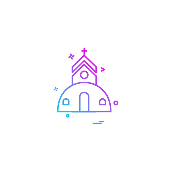 Church Icon Design Vector — Stock Vector