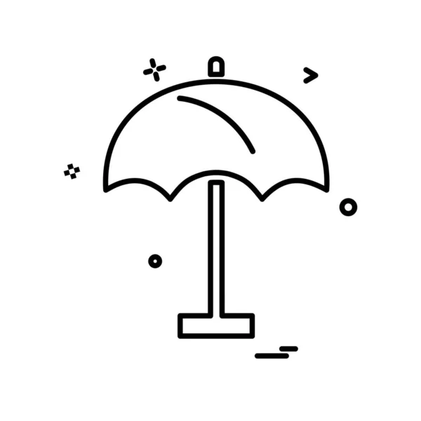 Ícone Guarda Chuva Desenho Vetor Ilustração — Vetor de Stock