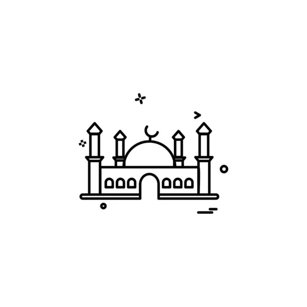 Mosquée Icône Design Vecteur — Image vectorielle