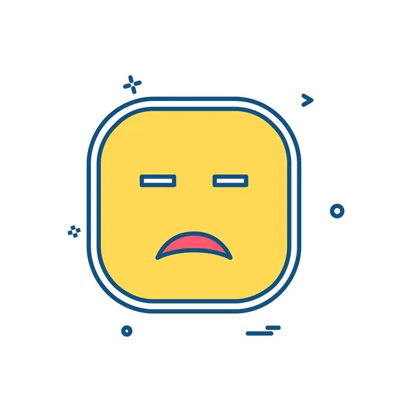 Triste Emoji Icono Diseño Vector — Vector de stock