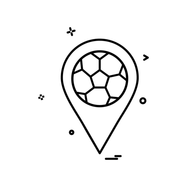 Mapa Icono Fútbol Vector Diseño — Vector de stock