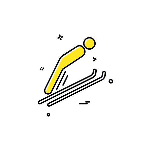 滑雪图标设计矢量插图 — 图库矢量图片