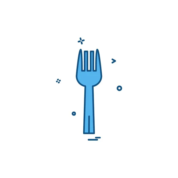 Tenedor Icono Diseño Vector — Vector de stock