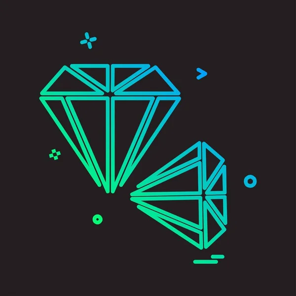Vektor Návrhu Ikon Diamantu — Stockový vektor