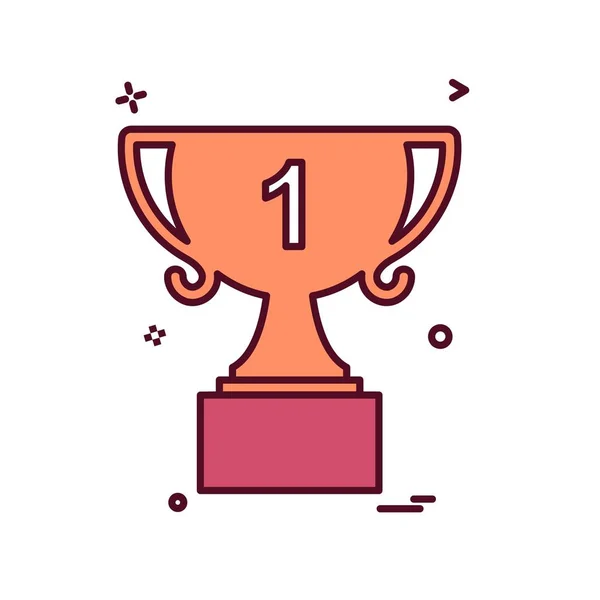 Trophy Icon Design Vector — Stock Vector