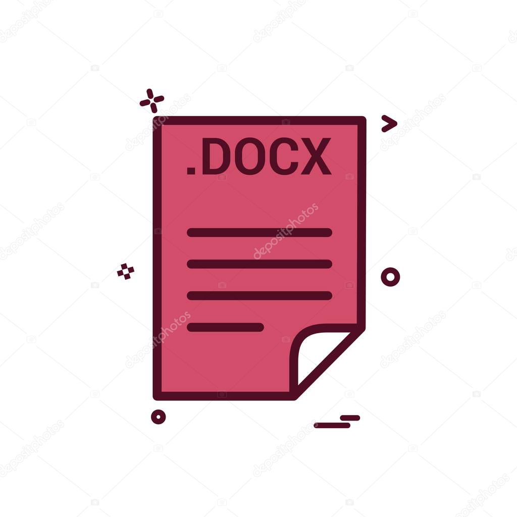 DOCX application download file files format icon vector design