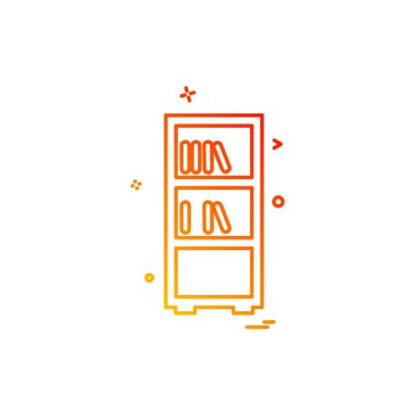 Kitap raf simge tasarlamak vektör