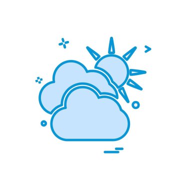 Bulut simgesi tasarım, renkli vektör çizim