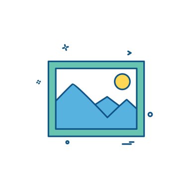 Görüntü simgesi tasarım, renkli vektör çizim