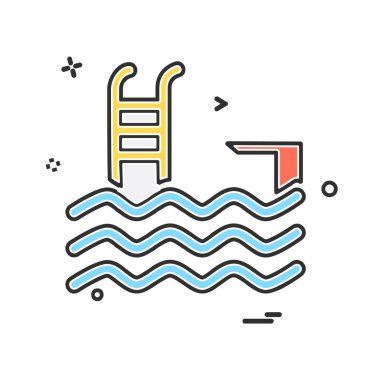 Yüzme simgesi tasarım vektörü