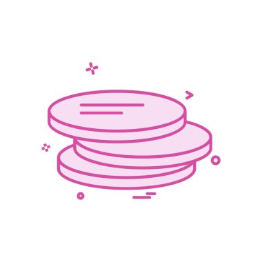 Sikke simge tasarım, renkli vektör çizim