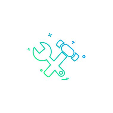 Donanım aracı simgesi tasarım, renkli vektör çizim 