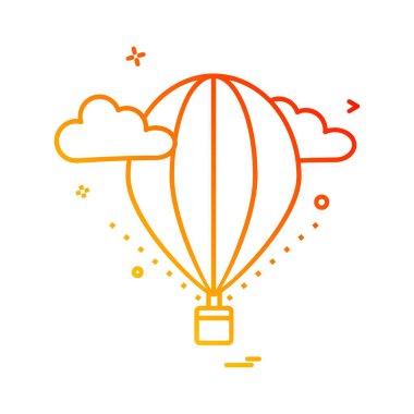 Balonlar simgesi tasarım, renkli vektör çizim