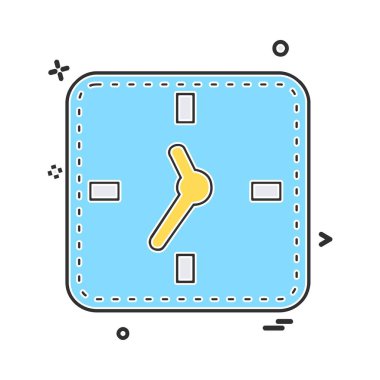 saat düz ikon vektör illüstrasyonu 