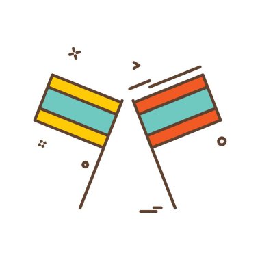 Bayrak simgesi tasarım vektörü