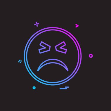 Üzgün emoji simgesi tasarım, renkli vektör çizim