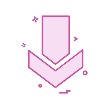 Aşağı ok simgesi tasarım vektörü