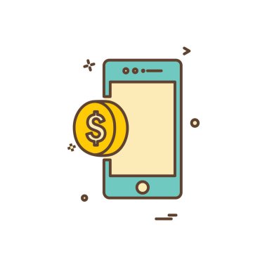 Dolar simgesi tasarım, renkli vektör çizim