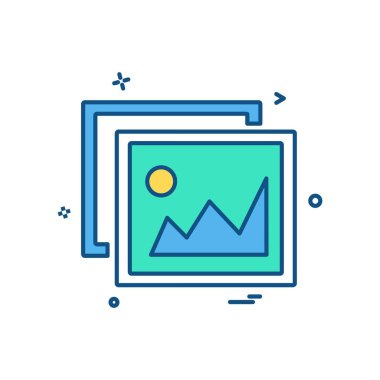 Görüntü simgesi tasarım, renkli vektör çizim