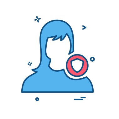 Kadın avatar simge tasarlamak vektör