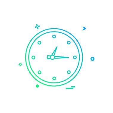 Saat simgesi tasarım, renkli vektör çizim