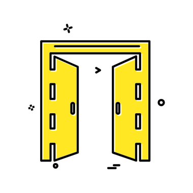 Kapı simge tasarlamak vektör