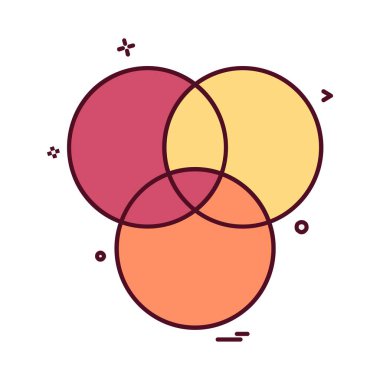 Daire simgesi tasarım, renkli vektör çizim