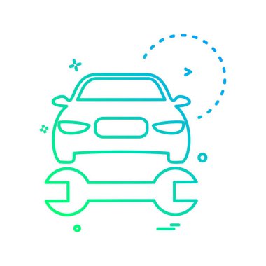 araba anahtarı simge vektör tasarımını onarıyor