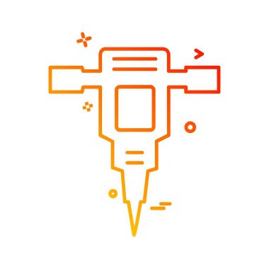 Çalışma araçlar simgesi tasarım, renkli vektör çizim 