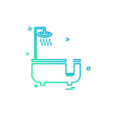 Küvet simgesi tasarım vektörü 