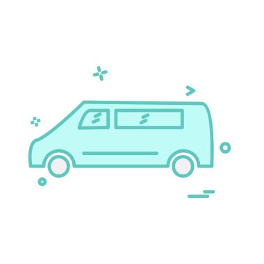 Araç simgesi tasarım, renkli vektör çizim