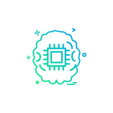 Yapay zeka robot simge vektör tasarımı