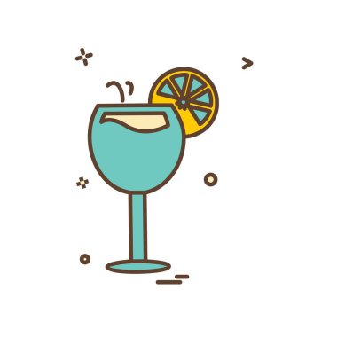 İçki simgesi tasarım, renkli vektör çizim 