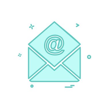 E-posta simgesi tasarım, renkli vektör çizim