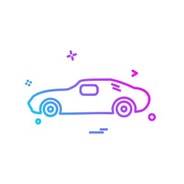 Araç simgesi tasarım, renkli vektör çizim