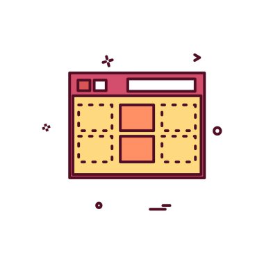 Web yerleşim simgesi tasarım vektörü