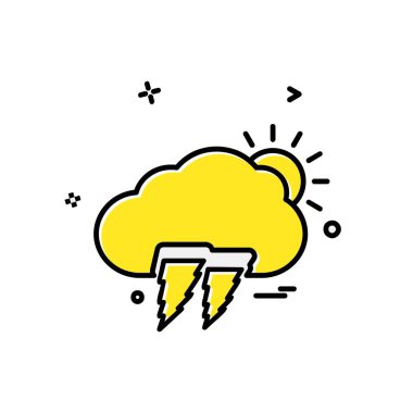 Bulut simgesi tasarım, renkli vektör çizim