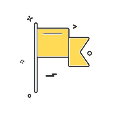 Bayrak simgesi tasarım vektörü