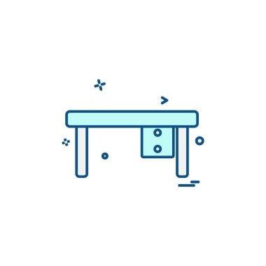 Mobilya simgesi tasarım, renkli vektör çizim