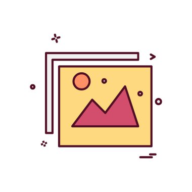 Görüntü simgesi tasarım, renkli vektör çizim