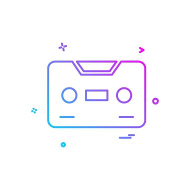 Casette simge tasarım vektörü