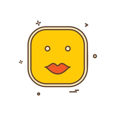 Mutlu emoji simgesi tasarım, renkli vektör çizim