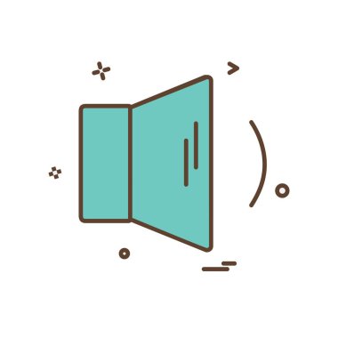 Hoparlör simgesi tasarım, renkli vektör çizim 