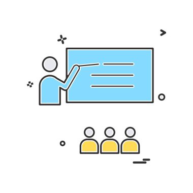 Öğretmen okulu ikon vektör tasarımı