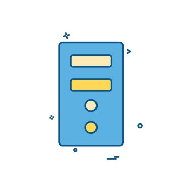 Cpu bilgisayar ana kartı elektronik ikon vektör tasarımı