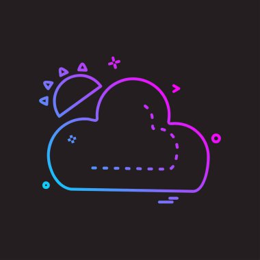 Bulut simgesi tasarım, renkli vektör çizim