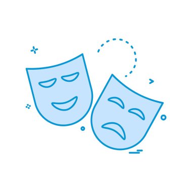 Maske simgesi tasarım, vektör çizim